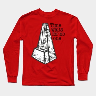 Time Waits For No One Metronome Logo Long Sleeve T-Shirt